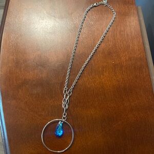 Touchstone Crystal Blue drop necklace